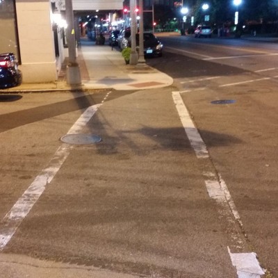 Roanoake Thermoplastic Crosswalks and Stop Bars Before and After