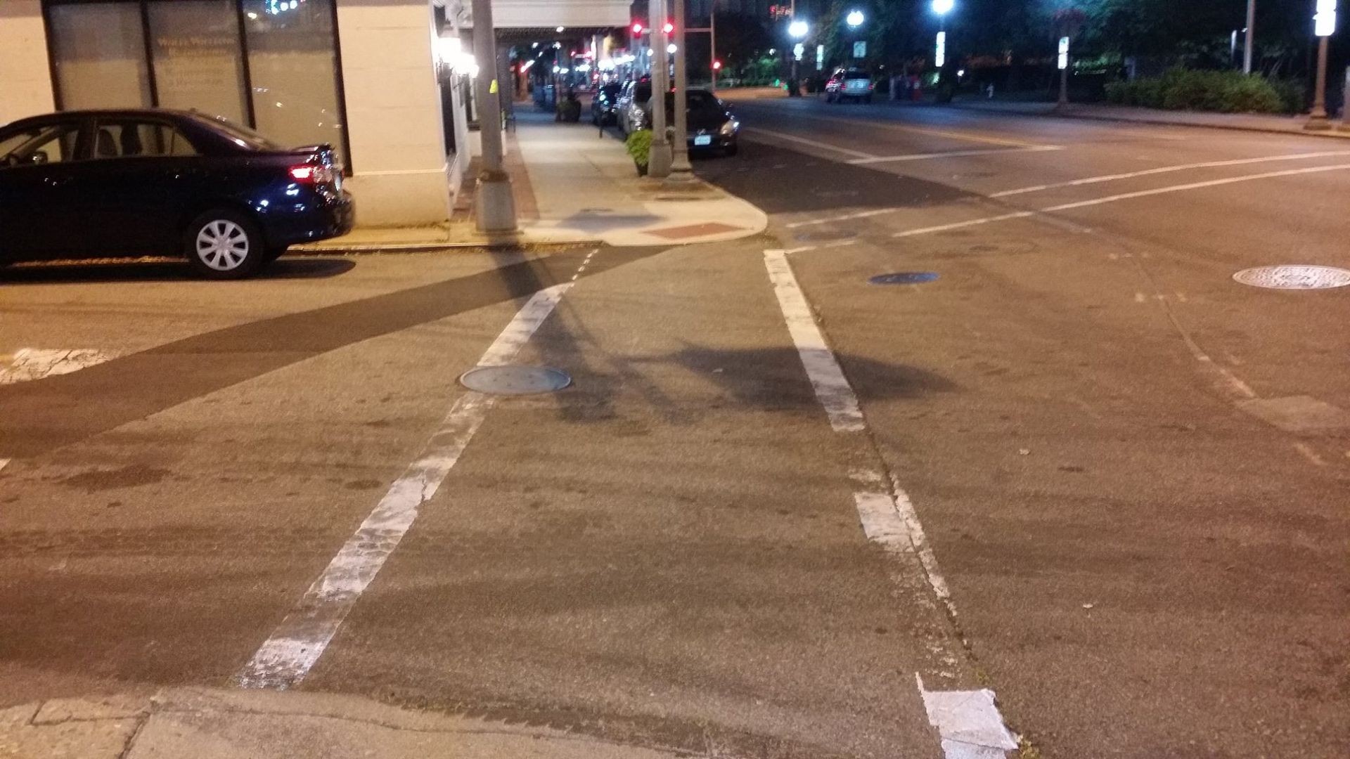 Roanoake Thermoplastic Crosswalks and Stop Bars Before and After