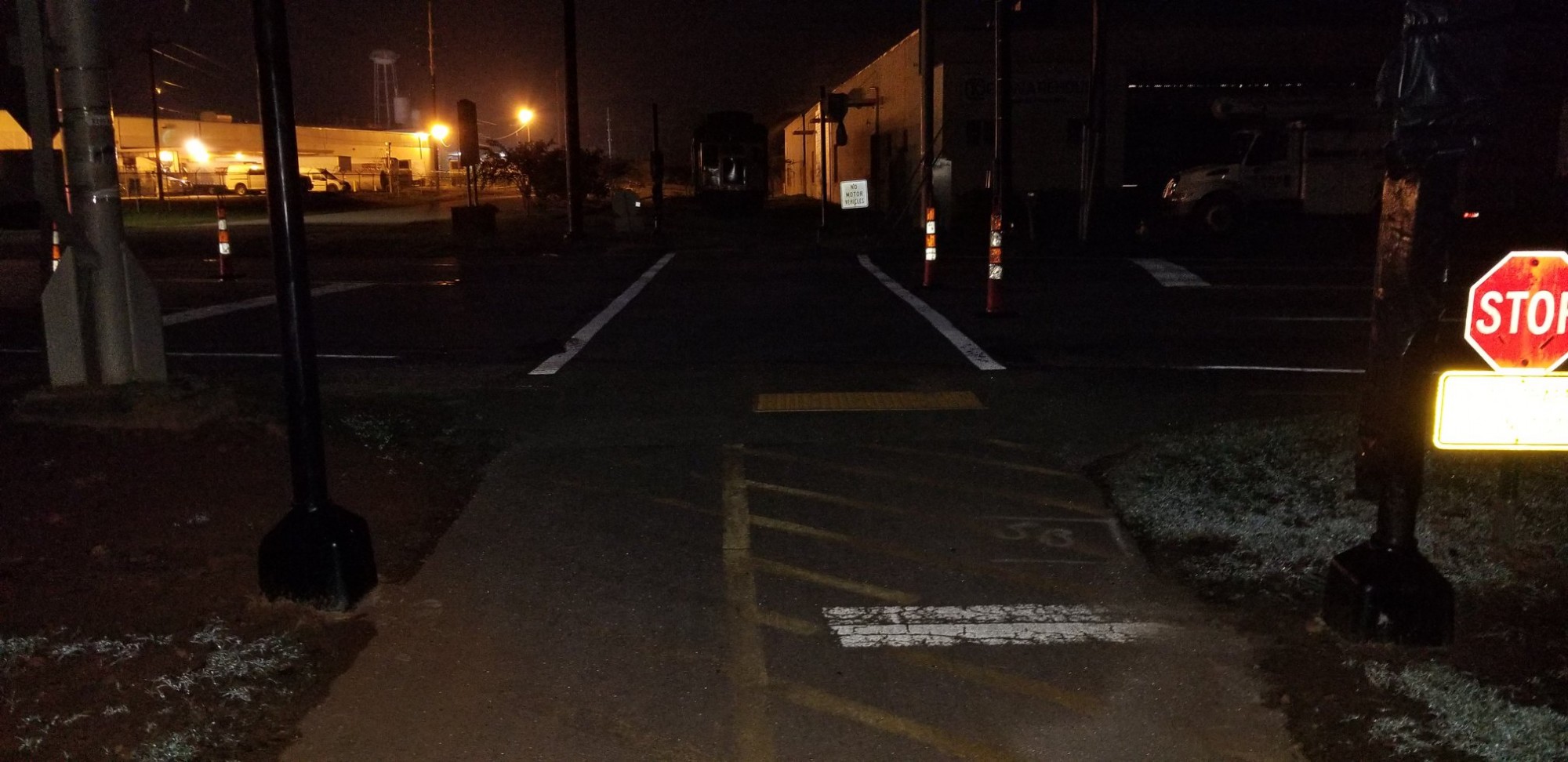 Grinding up old pavement markings and applying new pavement markings in South Carolina