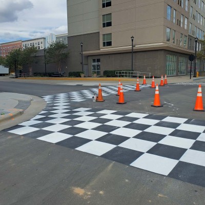 Winners Flag Crosswalk, North Hills, Raleigh NC