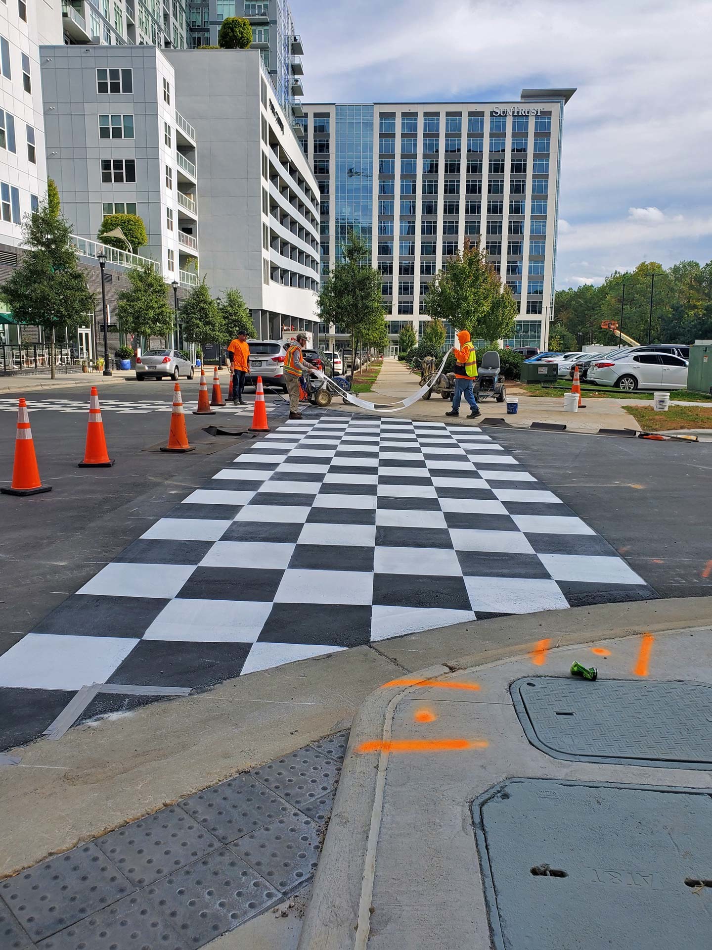 Winners Flag Crosswalk, North Hills, Raleigh NC