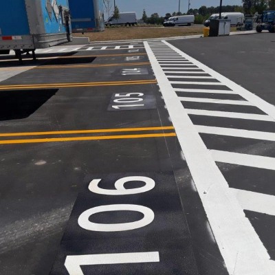 Line-Striping, Signage and Bollards for Large Distribution Center in Kinston, NC