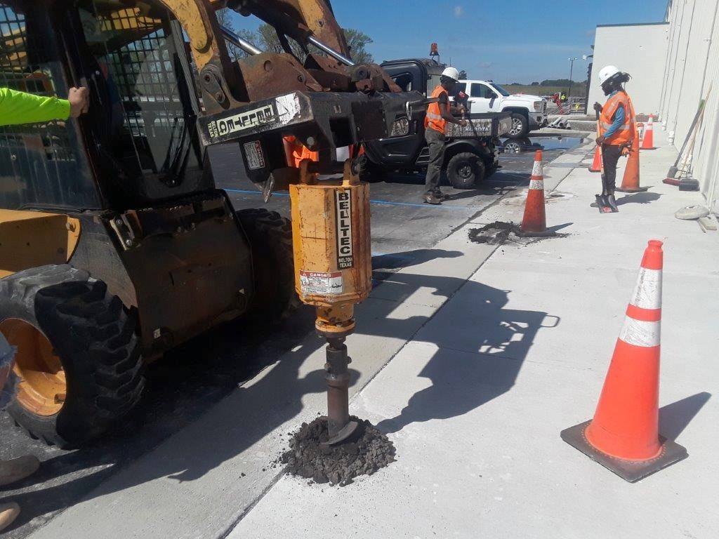 Line Striping, Signage and Bollards for Amazon Kinston, NC IWC Sealcoating linestriped