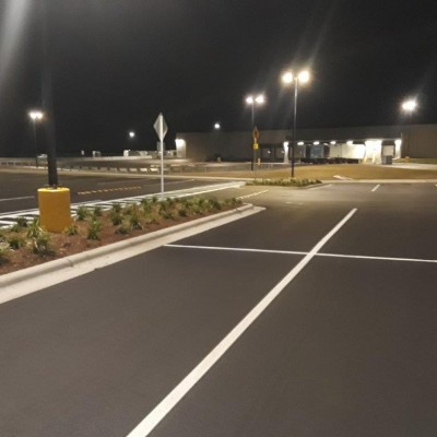 Line-Striping, Signage and Bollards for Large Distribution Center in Kinston, NC