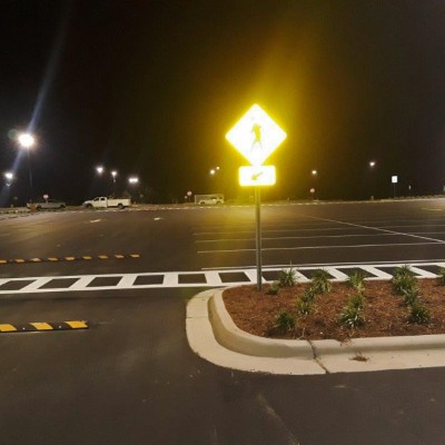 Line-Striping, Signage and Bollards for Large Distribution Center in Kinston, NC