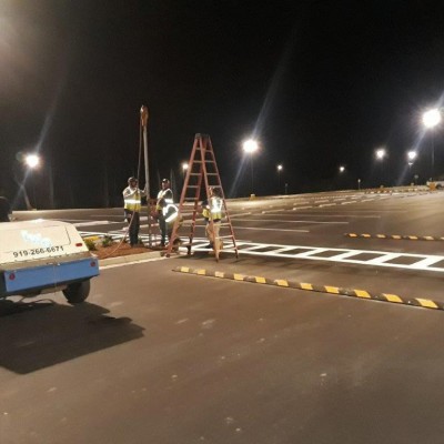 Line-Striping, Signage and Bollards for Large Distribution Center in Kinston, NC