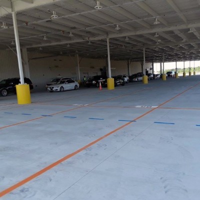 Line-Striping, Signage and Bollards for Large Distribution Center in Kinston, NC